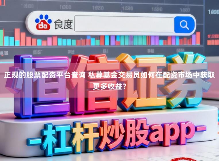 正规的股票配资平台查询 私募基金交易员如何在配资市场中获取更多收益？